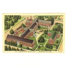 Oklahoma City Postcard St Anthonys Hospital OK Aerial View Linen Colortone 1930s picture