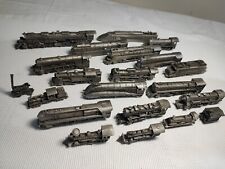 Franklin Mint 1986 Miniature Solid Pewter Locomotive Trains 21 Pcs Pre-owned  picture