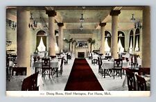 Port Huron MI-Michigan, Dining Room, Hotel Harrington, Vintage c1909 Postcard picture