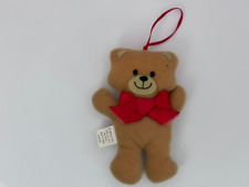 Hallmark Christmas Mini Stuffed Ornament Bear 1985 XTM2166 picture