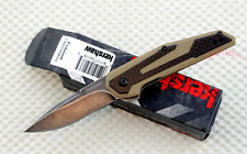 * 1160TANBW Kershaw Fraxion pocket knife plain edge KVT Bearing CF/G10 scale NIB picture