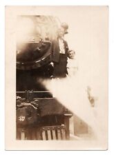 1920s Real Photo Train Engine # 3222 Zanesville Ohio Railroad Depot 2.5x3.5 VTG picture