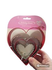 Vintage Heart Set Of 4 Cookies Cutters Nib picture