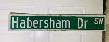 52” Metal Reflective Street Sign Green White Habersham Drive 2 Sided Road Sign picture