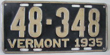 1935 Vermont car license plate NICE ORIGINAL picture
