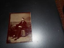 antique tintype photo of gentleman smoking cigar picture