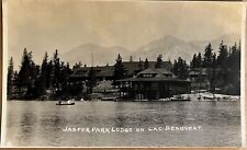 RPPC Jasper Park Lodge Beauvert Lake Alberta Canada Real Photo Postcard c1930 picture