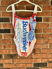 Vintage Budweiser Swimsuit Bikini Busch Beer Party Pool Boat Beach 11/12 picture