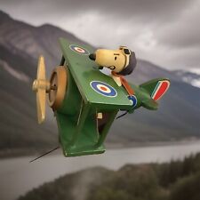 Vintage 1970 Peanuts Snoopy flying Bi-plane music box Sopwith Camel Schmid Bros. picture