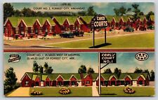 Forrest City Arkansas~Carls Courts Motels One & Two~MWM Vintage Linen Postcard picture