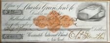 Hubbardsville, NY 1873 Bank Check: Charles Green Hops Dealer - Imprinted Revenue picture