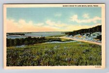 Waco TX-Texas, Scenic Drive to Lake Waco, Antique c1943 Vintage Postcard picture