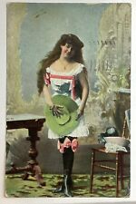 Pretty Girl Lady Vintage Risque Postcard Posted 1907 picture