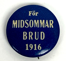 1916 For Midsommar Brud Midsummer Bride St Paul MN Pinback Button Vintage picture
