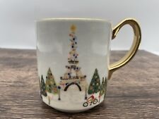 Anthropologie Christmas Time in City Paris Coffee Mug French Holiday Tea picture