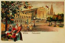 RARE EARLY Signed Junker 1898 Parliament Vienna Ernest Nister Germany picture