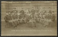 USMC Pre-WW1 Photo Band 1912 Marine Barracks Norfolk RPPC Postcard Dress Uniform picture