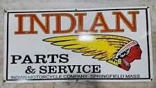 INDIAN PARTS SERVICE 48 X  24 INCHES  ENAMEL SIGN picture