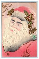 c. 1907 Christmas Santa Heavily Embossed Postcard Antique Sanders NY picture