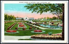 Postcard Sunken Garden Mitchell Park Milwaukee WI T55 picture