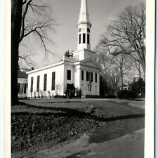 c1940s New Canaan, Conn. RPPC Congregational Church Real Photo Postcard A101 picture