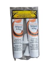 RARE Wilton Orange & Black Striped Decorating Icing Set Of 2 with 2 Tips 2011 picture