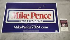 Mike Pence & Karen Pence Signed Official Campaign Placard JSA Certified Rare  picture