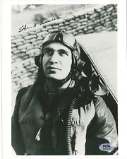 STEVE PISANOS SIGNED 8X10 (D) PSA DNA AN20778 WWII ACE 10V picture