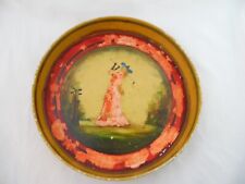 Rare Peter Ompir Tin Toleware Tray Colonial Woman Lady Golfing 12” Whimsical picture