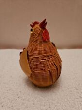 Vintage Chinese Rattan Wicker Rooster Basket picture