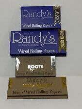 RANDY'S Wired Rolling Papers 4 PACK SAMPLER Roots Hemp Classic 1 1/4 & King Size picture
