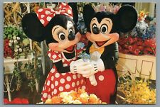 Walt Disney World Main Street Flower Market Minnie and Mickey 4x6 Postcard picture