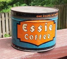 Vintage Essie 1 lb. Coffee Tin /Can, ca. 1940s-50s James Butler Grocery New York picture