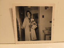 VINTAGE FOUND PHOTOGRAPH B&W ART OLD PHOTO 1950S JEWISH WOMAN STUFFED TIGER TOY picture