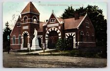 c1911~Muscatine Iowa IA~Greenwood Cemetery~Romanesque Chapel~Antique Postcard picture
