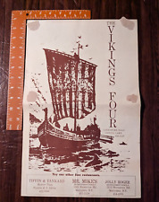 Vintage Menu From The Vikings Four Restaurant Oneida Lake NY picture