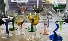 Boho Nick Nora Cocktail Glass Gem Color Twist Stem Aperitif Curated Barware-12 picture