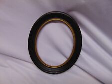 Antique wooden oval Shaped picture Frame black & gold color 8 3/4