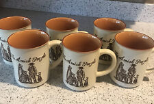 The Amish People Horse & Buggy Coffee Tea Mugs- Set Of 6- NEW LANCASTER COUNTY picture
