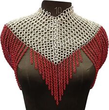 Aluminum Butted Red Chain Collar Women's and Girls Chainmail Fantasy Collar Medi picture