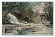 1910 Lovers Retreat Arch Bridge Waterfall Phelps New York NY Antique Postcard picture