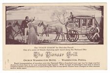 1930s WASHINGTON PA PIONEER GRILL STAGE COACH GEORGE HOTEL POSTCARD PENNSYLVANIA picture