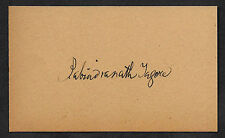 Rabindranath Tagore Autograph Reprint On Genuine Original Period 1913 3X5 Card  picture