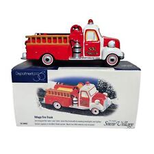 Department 56 Vintage Snow Village Fire Truck With Lights Retired 1998 Pre-owned picture