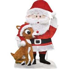 Rudolph 32 In. Incandescent 2D Santa & Rudolph Holiday Yard Art 20307 Rudolph picture