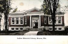 Ludlow Memorial Library Monroe Wisconsin Postcard Posted 1919 to Iowa picture