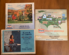Lot of 3 Advertising Calendars Service Stations 1966 Texaco 60' Mobile 1949 Esso picture