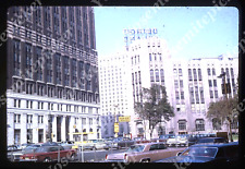 Sl85 Original Slide 1965 Detroit ? skyline street scene cars 058a picture