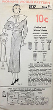 1930s SIZE 16 WOMANS WORLD 5717 MISSES DRESS UNCUT/FF picture