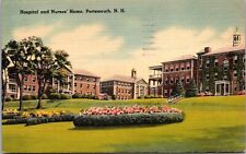 1943 Hospital and Nurses'  Home  Portsmouth N.H. Posted 1943 Linen Postcard 9M picture